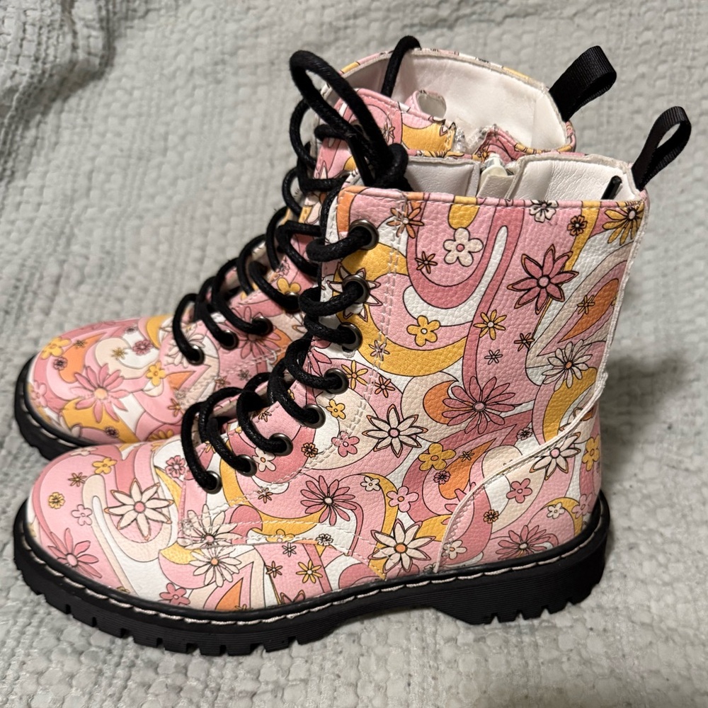 UNIONBAY Pink Floral Boots New Without Tags